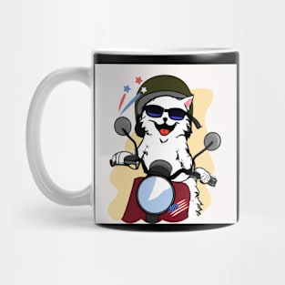 Cat Riding a Motorbike Mug